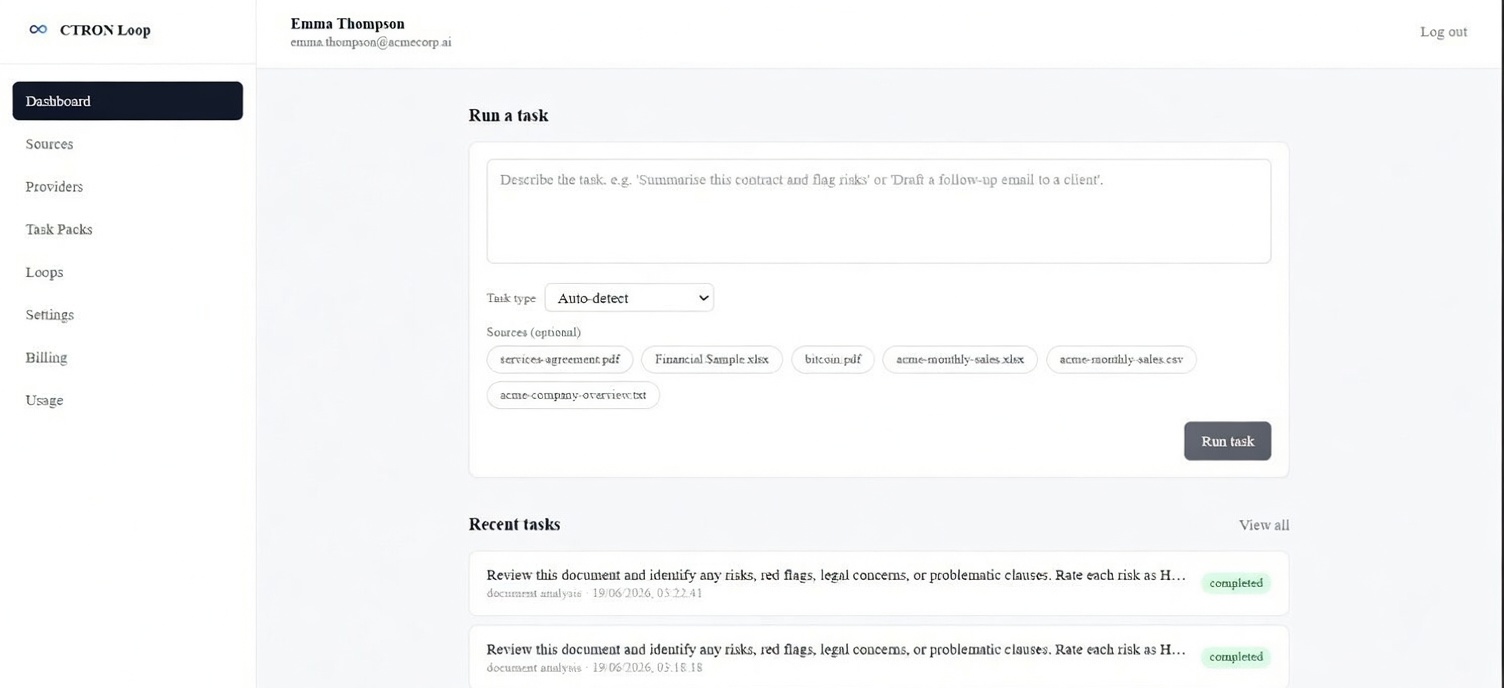Run any business task from one command box.