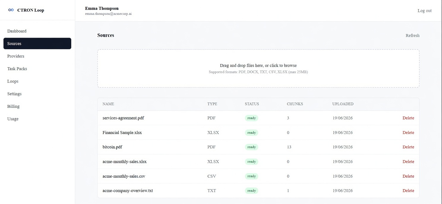Upload your documents and spreadsheets once.