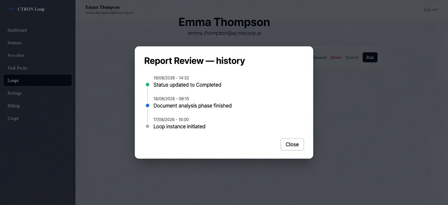 Save repeat work as loops and re-run in seconds.